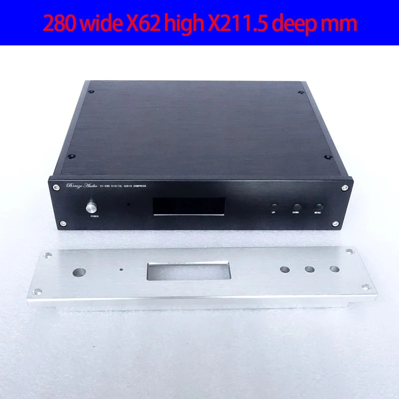 

KYYSLB 280*62*211.5mm All Aluminum DAC Amplifier Chassis Box House DIY with Tail Plug Switch Button Feet Amplifier Case Shell