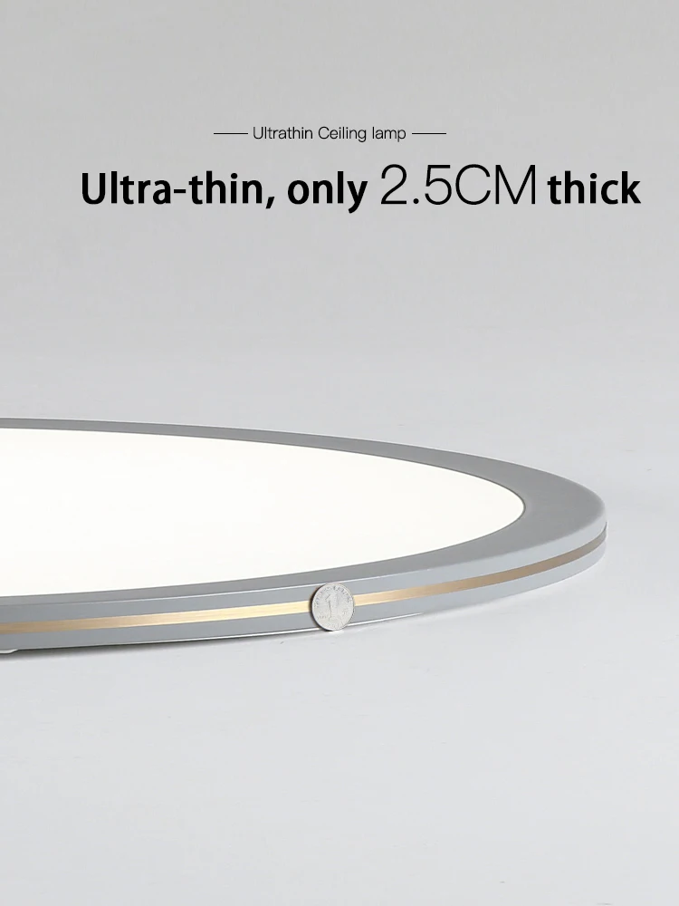 Plafonnier LED circulaire ultramince en acrylique au design moderne, luminaire décoratif d'intérieur, idéal pour une chambre à coucher, une cuisine, un couloir ou un balcon