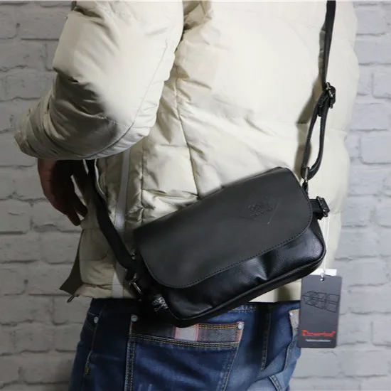 Vintage New Brand Designer Men\'s Messenger Bags Casual Crossbody Bag Small Leather Shoulder Sling Bag Daily Phone Bag