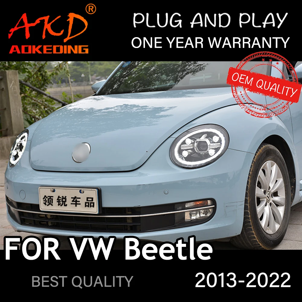 Headlight For VW Beetle 2013-2022 Car автомобильные товары LED DRL Hella 5 Xenon Lens Hid H7 Beetle Car Accessories