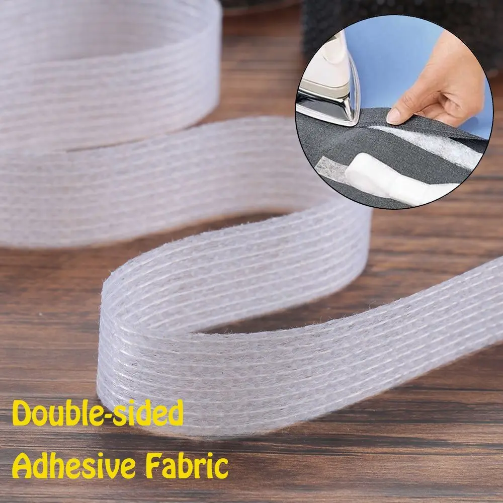 50m/roll New Double-sided Wonder Web Iron On Hemming Tape Adhesive Fabric Roll Clothes Sewing Turn up Hem DIY Craft