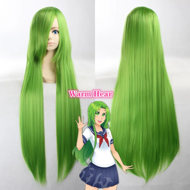 39inches 100cm Long Midori Gurin Cosplay Wig Game Yandere Simulator Heat Resistant Hair Cosplay Wigs + a wig cap