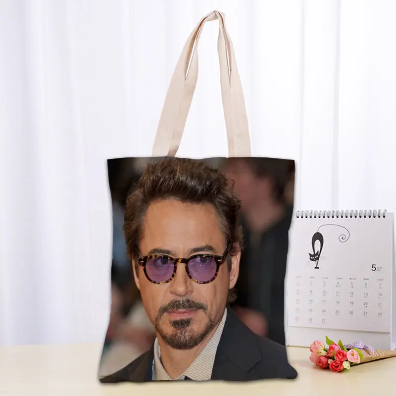 

Сумка-тоут Robert Downey Jr, складная сумка для покупок, многоразовая эко-большая сумка унисекс из холщовой ткани, сумка на плечо, продуктовая ткань 03-18