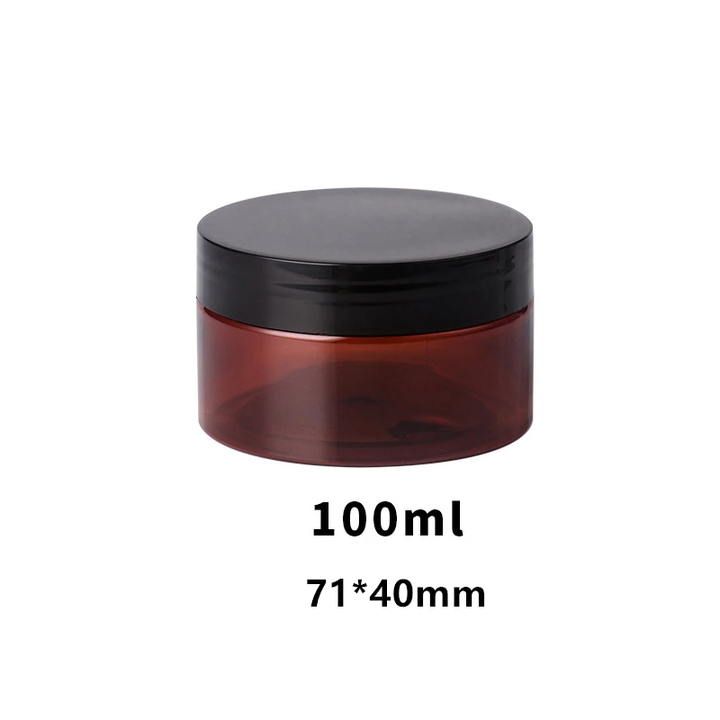 

50pcs/lot 100g Plastic Thickened PET Can Amber Color Jar w/ Black/White/Clear Cap 3.5oz wholesale plastic jars and containers