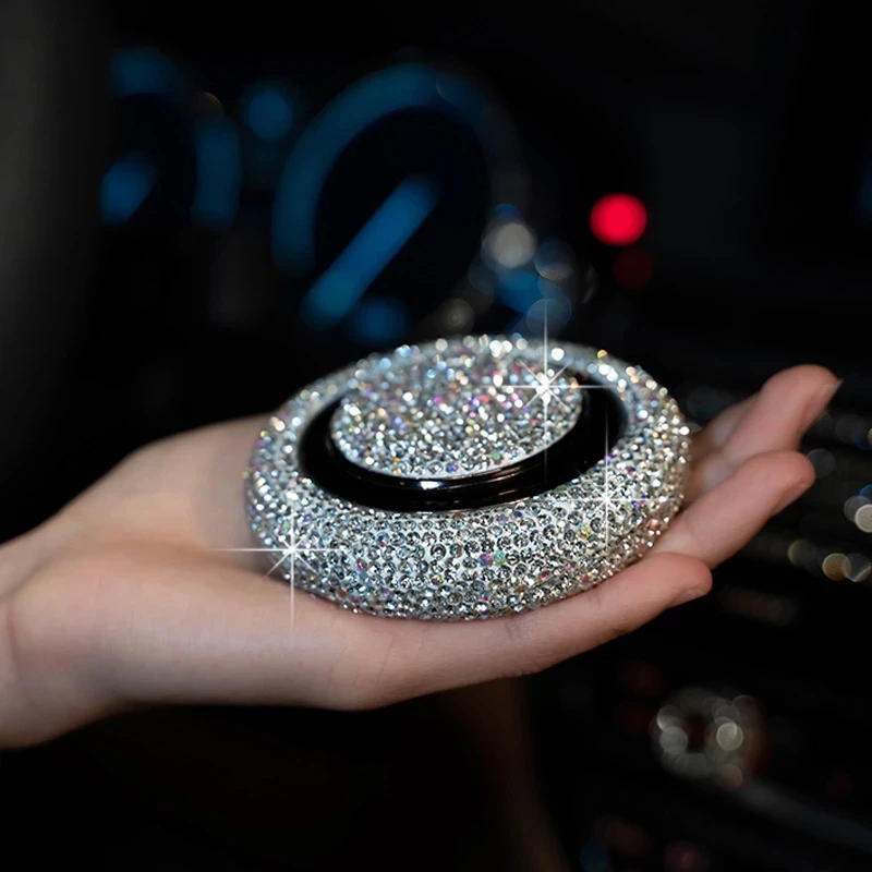 Soucoupe volante en cristal diamant pour femmes, désodorisant d'air de voiture, accessoires de parfum de voiture solide