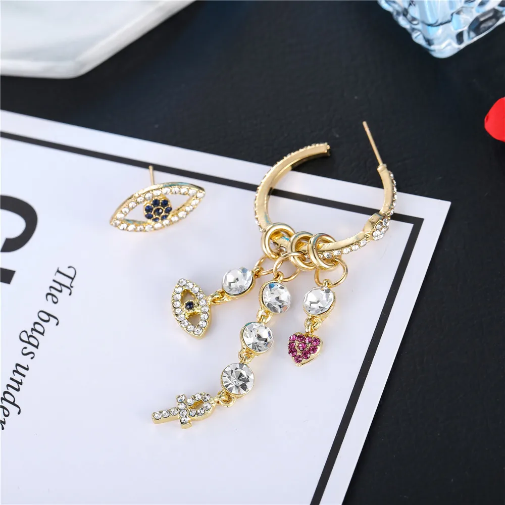 European and American new style high exaggeration set eye irregular pendant earrings ornaments