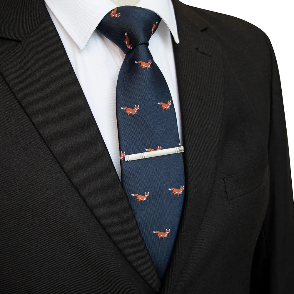 JEMYGINS Krawatte mit Tiermotiv für Herren, Seide, gewebte Krawatte, 8 cm, Cartoon-Dinosaurier, Fuchs, Jacquard, modisch, für Party, Hochzeit, Gravata, Geschenk – Detail 19