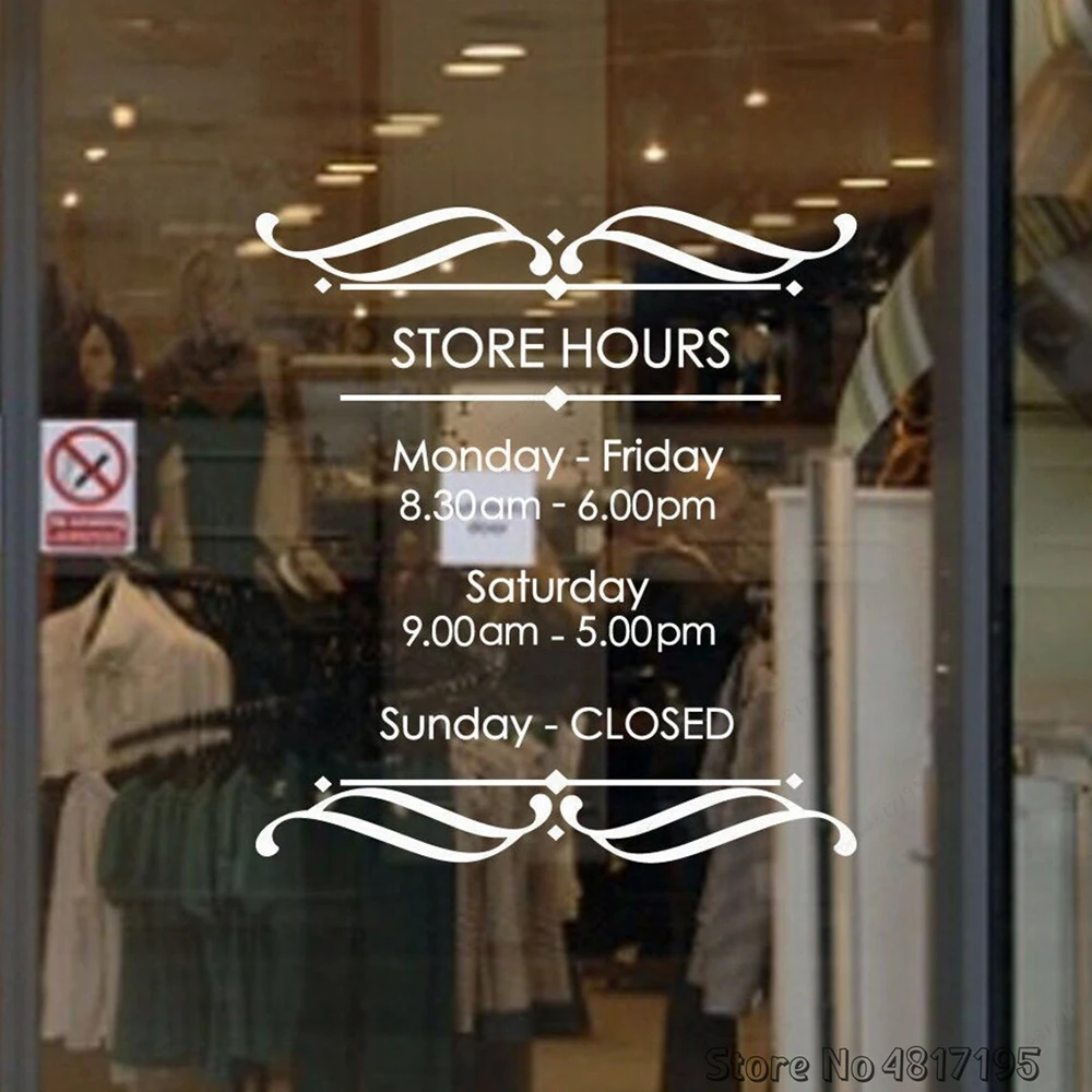 Shop Trading Stunden Aufkleber Minimal Zeitplan Nach Öffnung Stunden Kaffee Shop Restaurant Bar Büro Mal Zeichen Fenster Aufkleber Viny