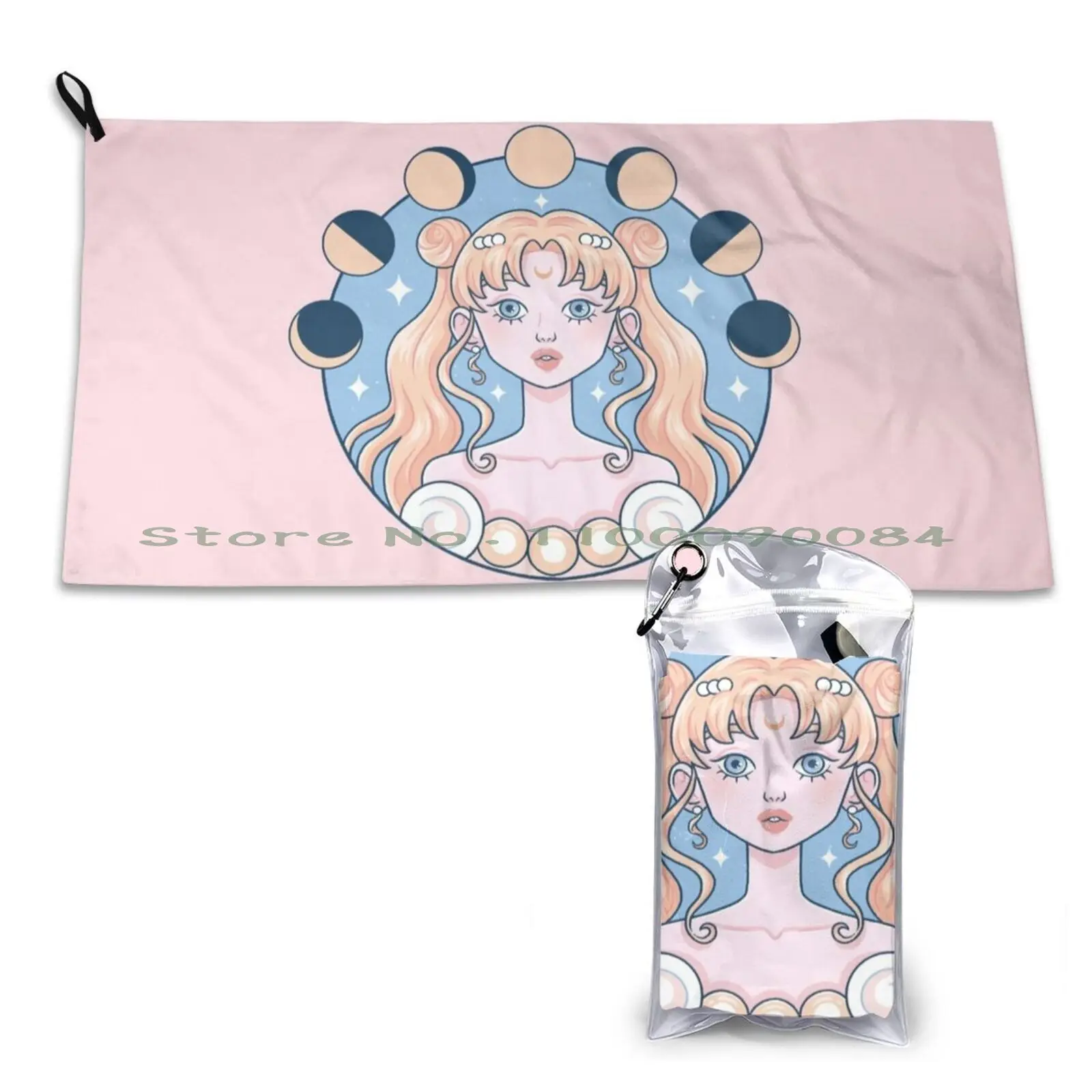 Serenity Quick Dry Towel Gym Sports Bath Portable Moon Serenity Bunnytsukino Usagitsukino Anime Sleeve Kawaii Japan He Drew