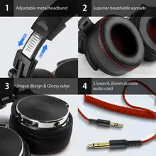 Wired Studio DJ Headphones with Microphone #4