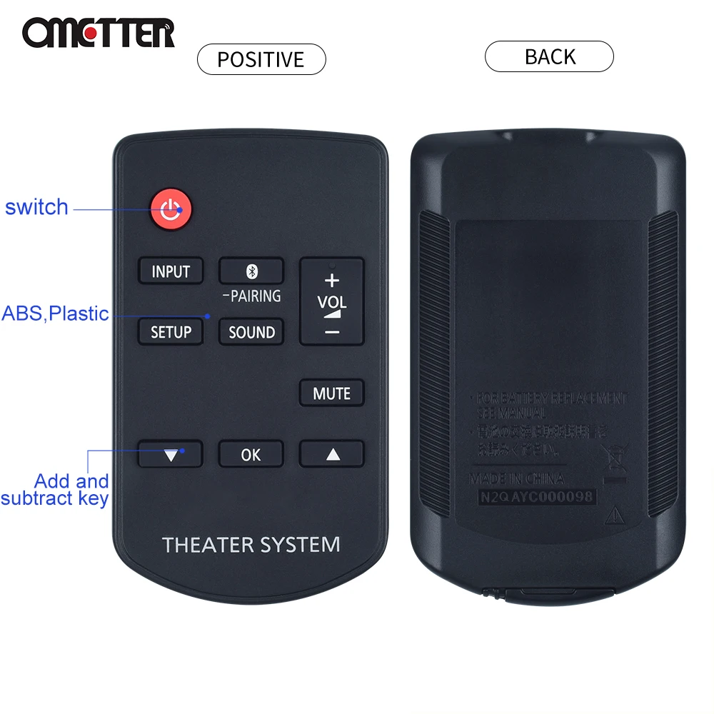 N2qayc000098パナソニックホームシアターサウンドシステムプレーヤーコントローラーSC-HTB580 SC-HTB690に適したリモコン