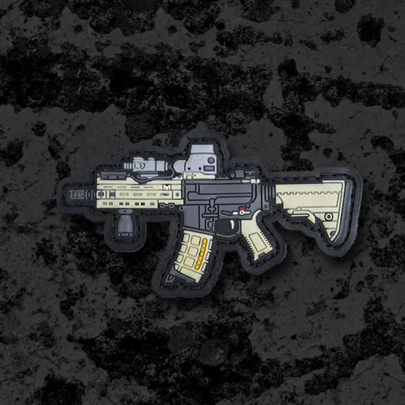 Q Version Armed PVC Patch MK18 SIG MCX 81-1 Guns Tactical Armband Badge for Clothes Backpack Appliques Decoration