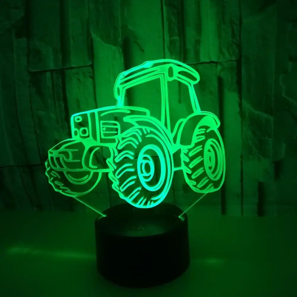 7-color light excavator 3D children vision LED nightlight touch Usb desktop creative gift children sleep night light movement