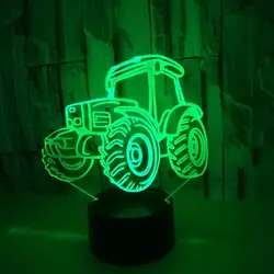 7-color light excavator 3D children vision LED nightlight touch Usb desktop creative gift children sleep night light movement