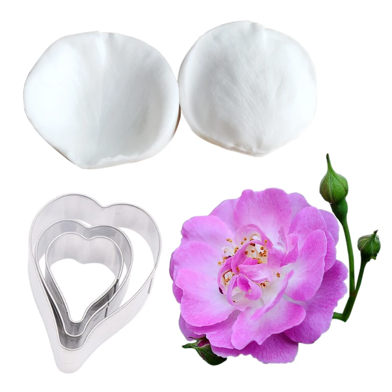 Wild Rose Flower Veiner Silicone Mold DIY Fondant Cake Mold mold Gumpaste Baking Utensils,Surgarcraft Cutters CS402