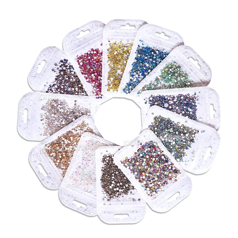 Mix sizes SS3-SS16 about 1000pcs/bag nail rhinestones strass non hot fix flat back crystal glitters diamond painting accessoires