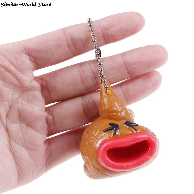 New Funny Poo Squish Emoticon Toy Keychains Pop Out Tongues Novelty Fun Little Prank Tricky Antistress Toy for Kids