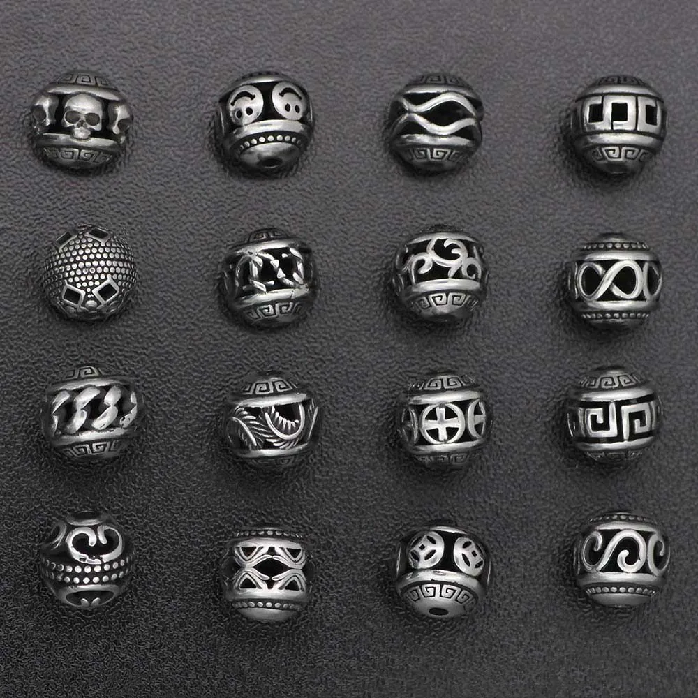 2pcs/lot Vintage Hollow Bead Fit Original Charm Bead 2.0mm Hole 316l Stainless Steel Bracelet DIY Jewelry Making Gift