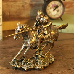 Nordic Medieval Sparta Rome Iron Samurai Armor Model Wine Cabinet Decoration Vintage Home Decor Classical Resin Crafts Figures