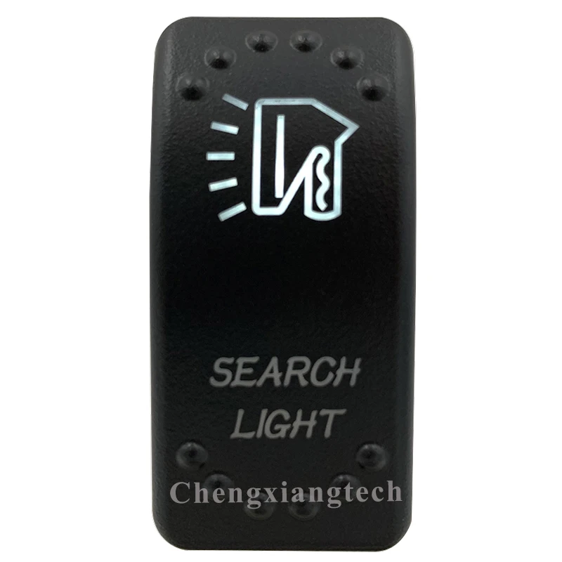 Car Boat SUV UTV RV Truck-White Led -5 Pins-On Off-Laser Etched-Seach Light-Rocker Switch-12v 24v-Overload Protection-IP66