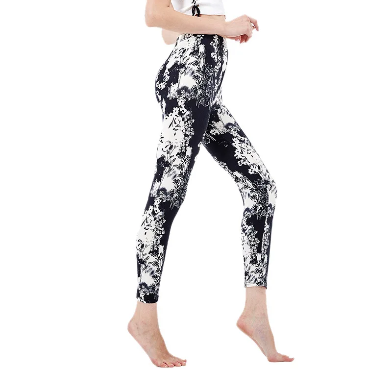 VIIANLES Nữ Thể Dục Quần Legging Thời Trang Nhỏ In Hoa Cao Cấp Quần Đẩy Lên Legging Feminina Skinny Tập Gym Quần Legging Mujer