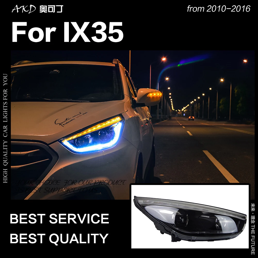 AKD Car Styling Head Lamp for Hyundai IX35 Headlights 2010-2016 New Tucson LED Headlight DRL Hid Bi Xenon Auto Accessories