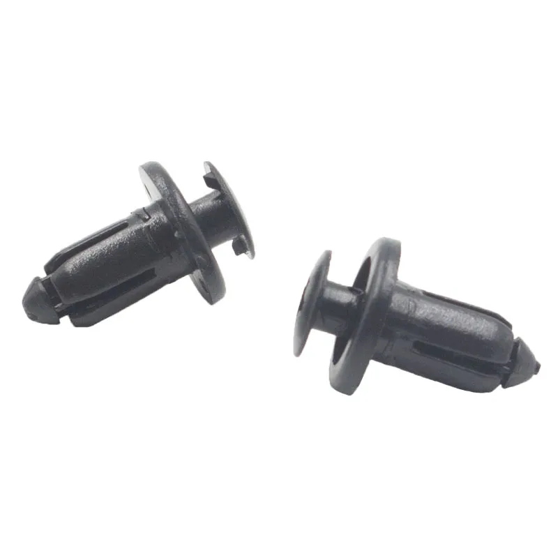 50Pcs 7mm Hole Black Plastic Rivet Auto Panel Push Clip Retainer For Toyota