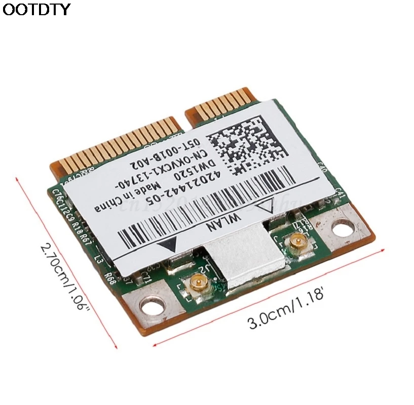 بطاقة واي فاي DW1520 Dual Band ، PCI-E BCM943224HMS ، لـ DELL