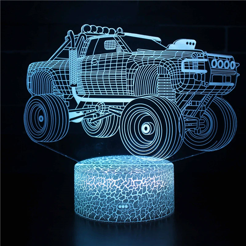 Night Light For Children Bedroom Tank Excavator Train Modeling Touch Remote USB Table Lamp LED Color Changing Nightlights Gift