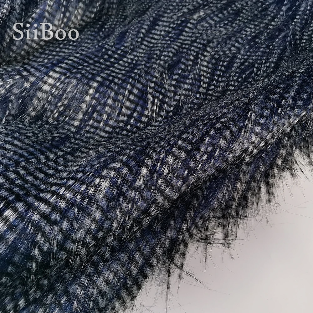 Nice drape high quality navy blue 6cm faux fur fabric for photography backgrounds decoration carpets fausse fourrure SP6166