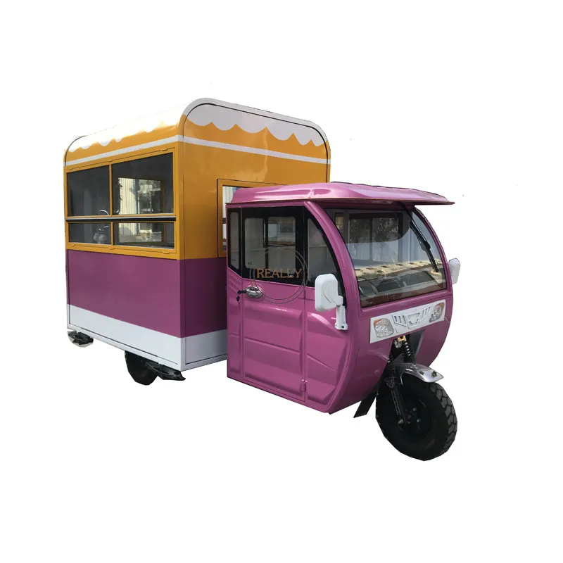 Gas power food cart fast food cart ice cream vending trailer street snack sale truck