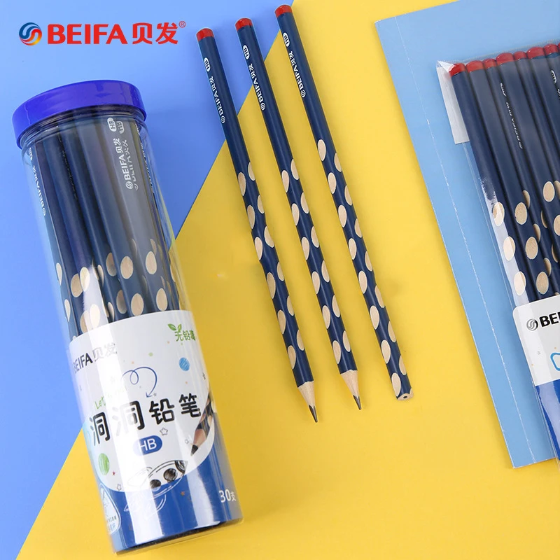 Beifa 12/30pc/Lot Pencil HB Lead-free Wooden Triangular Hole Pencils lapices Student Drawing пенал School Writing Stationery