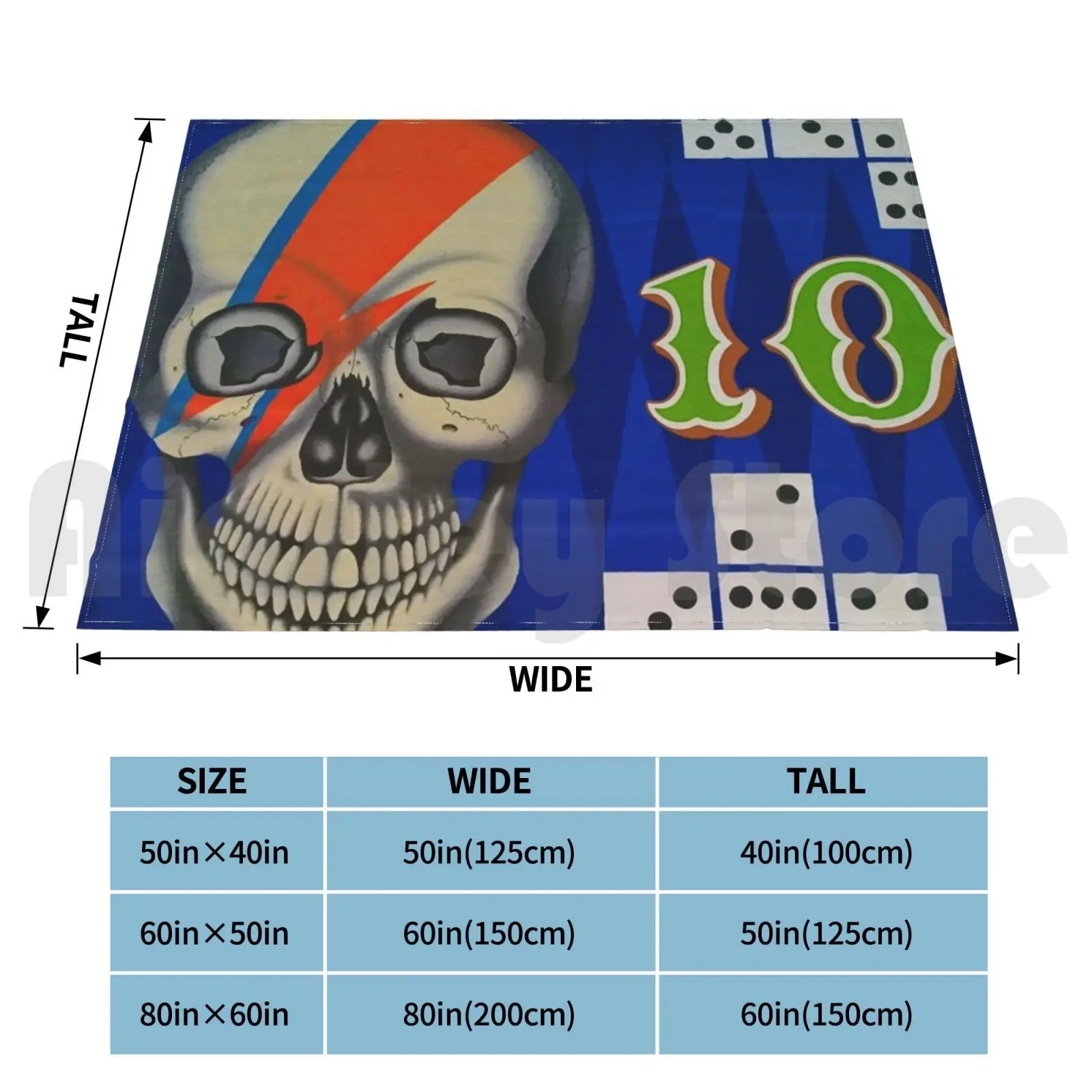 #10 ( ( Count Down Series ) Blanket Fashion Custom 10 Ten Skull Dice Surreal Star Glam