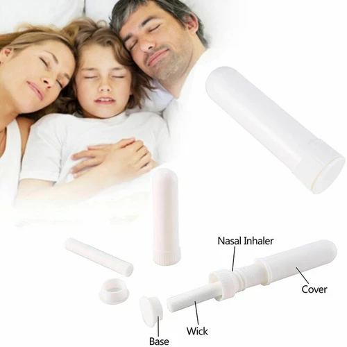 Imagen 2 del producto 100 Uds inhalador en barra aceite esencial aromaterapia tubo inhalador Nasal con mechas de algodón inhalador Nasal vacío en blanco para aceite esencial