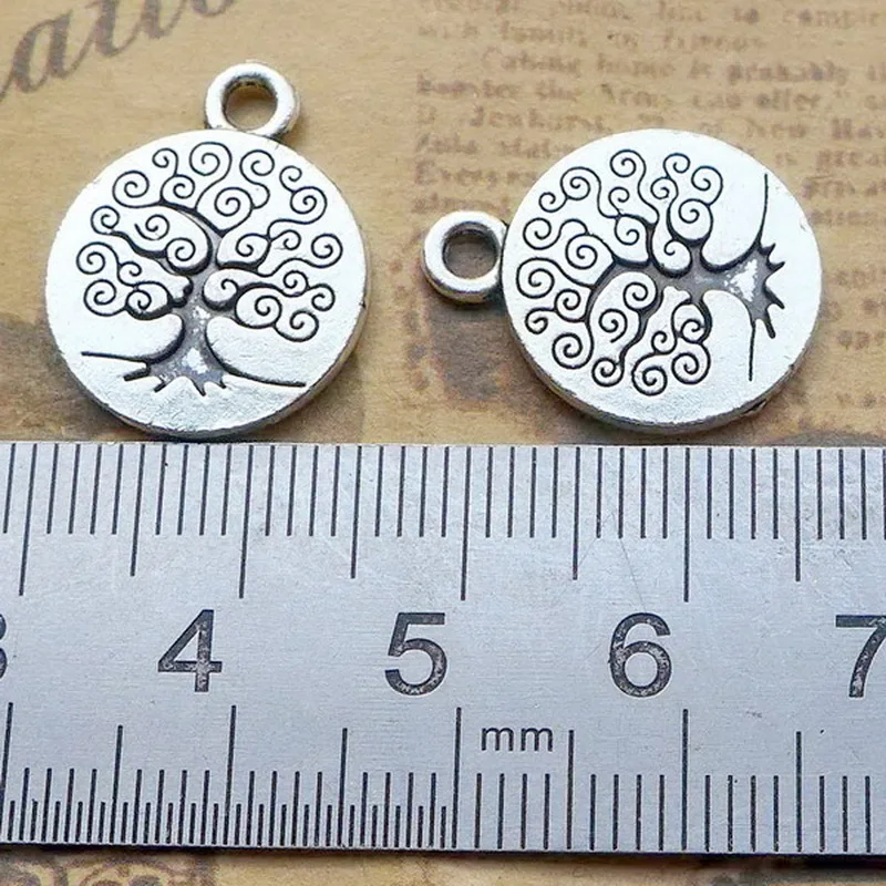 10 sztuk/partia kolor srebrny Chakra urok OM budda lotos wisiorki Fit Diy tworzenia biżuterii ustalenia bransoletka jogi akcesoria15 * 15mm — zdjęcie 3