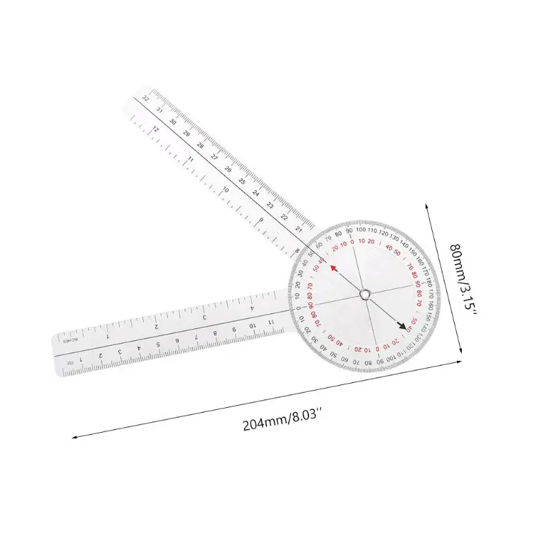 Morningmo Goniometer Medical Joint Ruler Calibrated Orthopedics Angle Rule Spinal Finger Angle Ruler Protractor 13inch 33cm