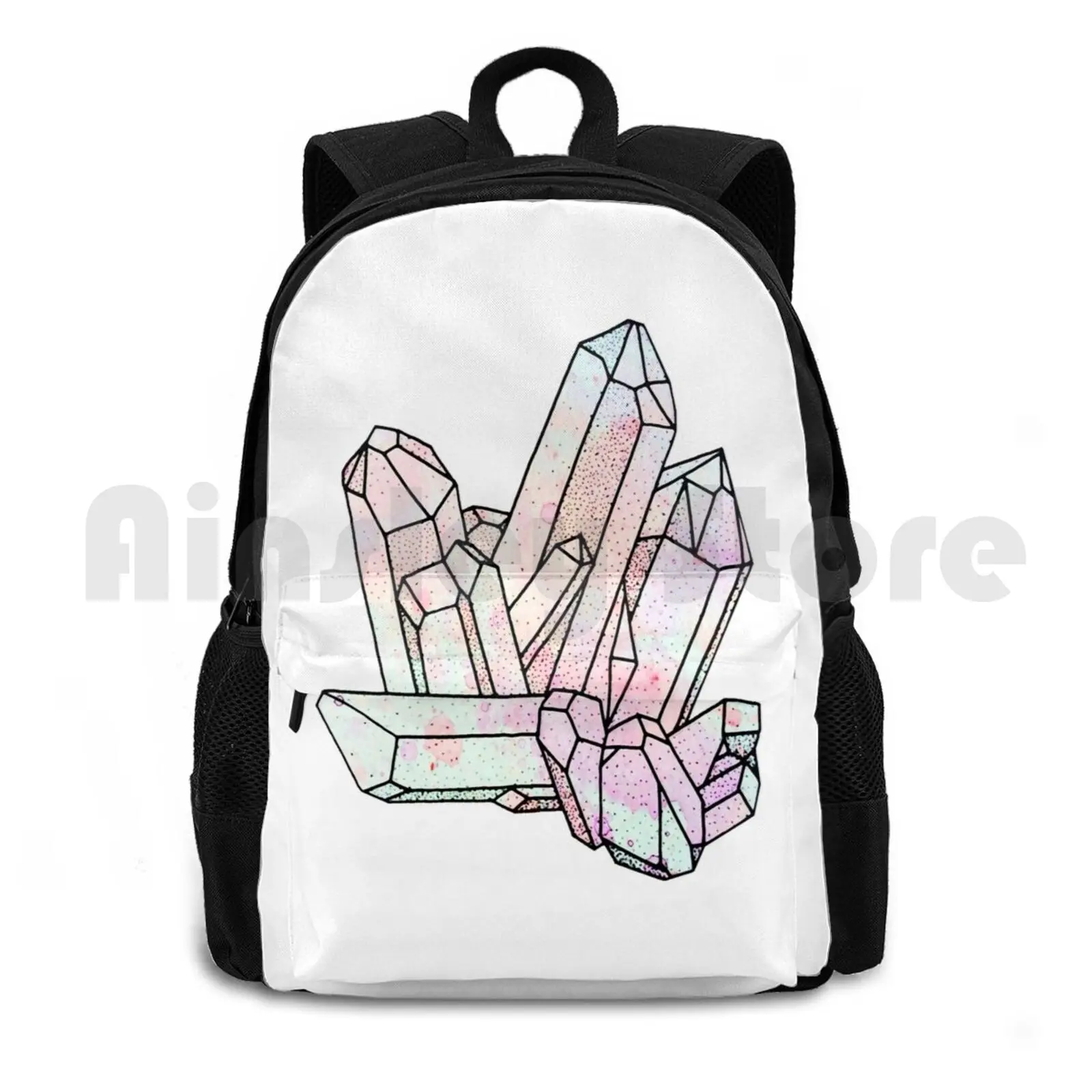 

Galaxy Crystal Graphic Outdoor Hiking Backpack Waterproof Camping Travel Geometric Ink Water Watercolour Galaxy Galaxy Space