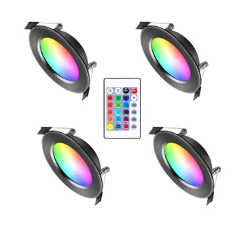 LED vers le bas lumière 9W RGB avec télécommande plafonniers intérieurs lampe Spot à intensité variable étanche 220V plafond encastré Downlights