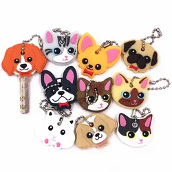 Funda de silicona con dibujos de animales para llave de niña y mujer, accesorios de PVC suave, llavero de perro y gato, regalo de baratija, 1 piezas