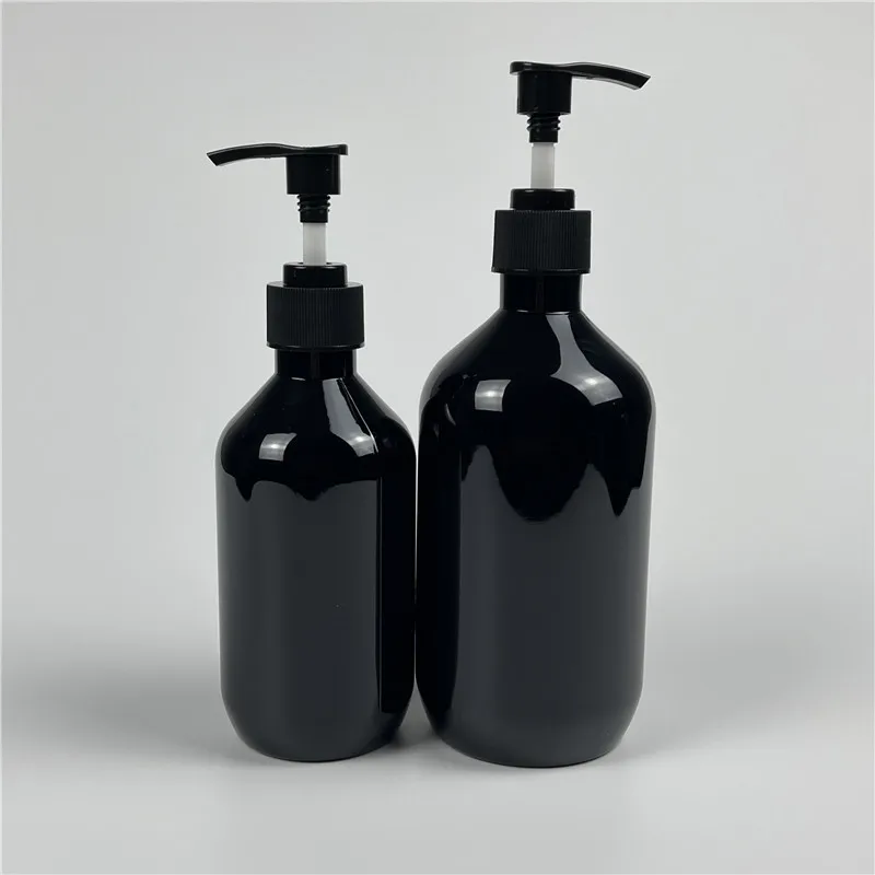 300ML 500ML X 20 Black PET Lotion Pump Bottle Plastic Cosmetic Container Empty Shampoo Sub-bottling Shower Gel Bottle Thickened