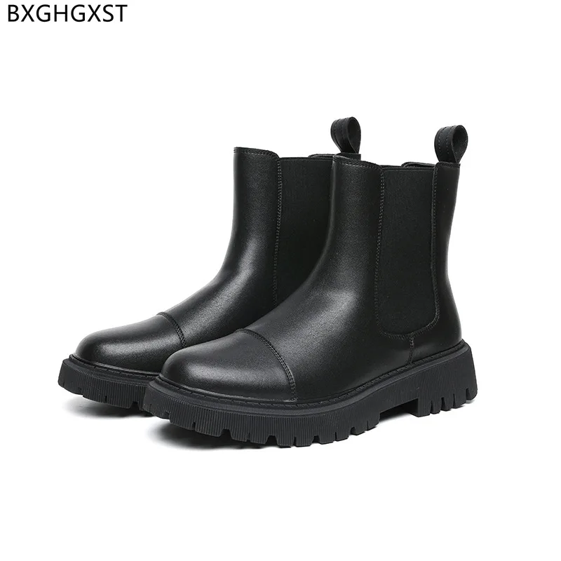 

Кожаные ботинки для мужчин, мужская Роскошная Брендовая обувь, мужские массивные ботинки для мужчин 2024, ботинки челси на платформе, Мужская мотоциклетная обувь для мужчин