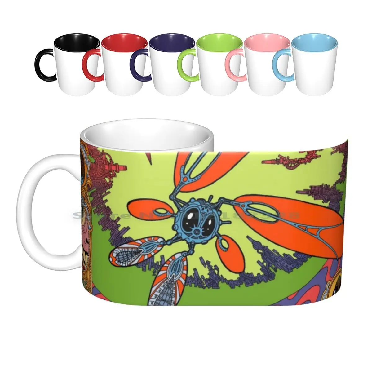 Mechafly Ceramic Mugs Coffee Cups Milk Tea Mug Anime Comic Mechafly Colorful Creative Trending Vintage Gift Bottle Cup