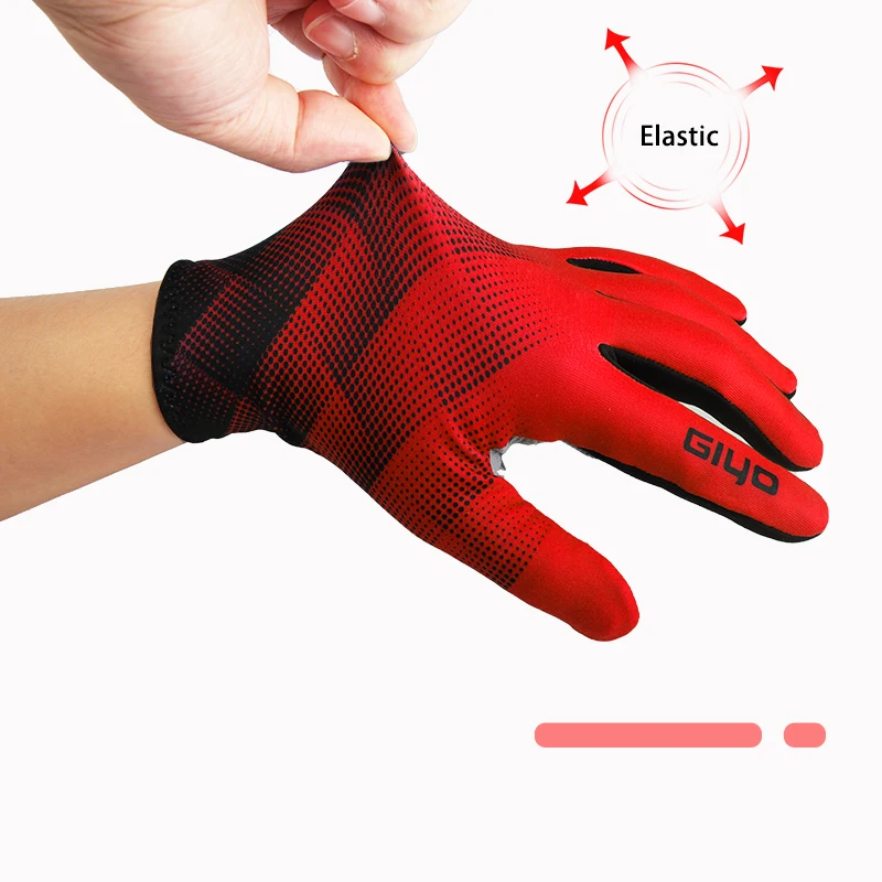 GIYO – gants de vélo antidérapants, en tissu Lycra brossé, avec écran tactile, doigts complets, pour la course, l'équitation et le cyclisme