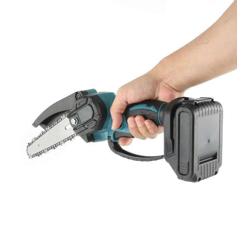 Imagem -04 - Recarregável Mini Elétrica Poda Chain Saw com Indicador de Bateria Carpintaria Chainsaw Jardim Logging Cutter Tool 1200w 88v