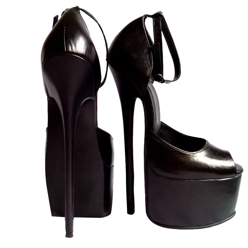 7.87in Heel Height Sexy Genuine Leather Peep Toe Stiletto Heel  Platform Pumps High Heels US size 5-13  No.y2007