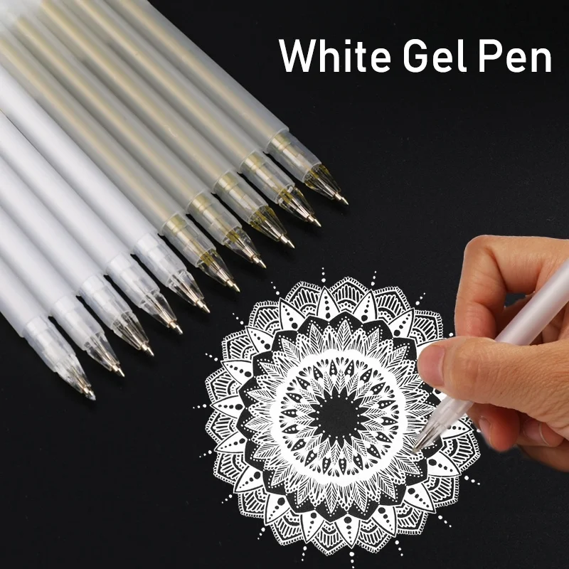 

1Pcs White Gel Pen, 0.8mm line, Fine Tip Sketching Pens for Artists,Black Papers, Drawing Design, Illustration, Art Supplies