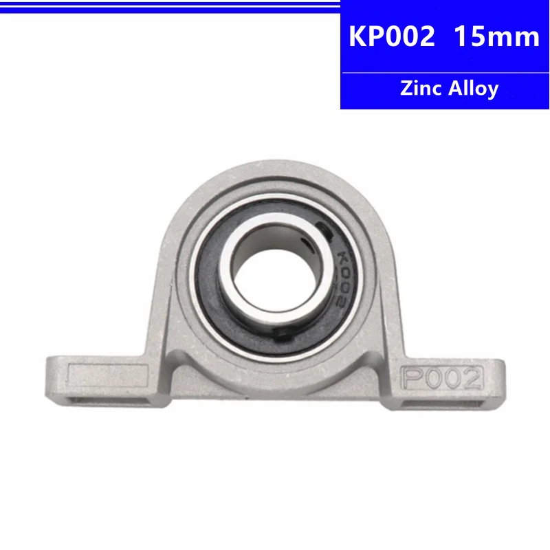 100pcs KP002 Zinc Alloy Bore Diameter 15mm P002 Ball Bearing Pillow Block Mounted Support Shaft Spherical Roller 3d parts