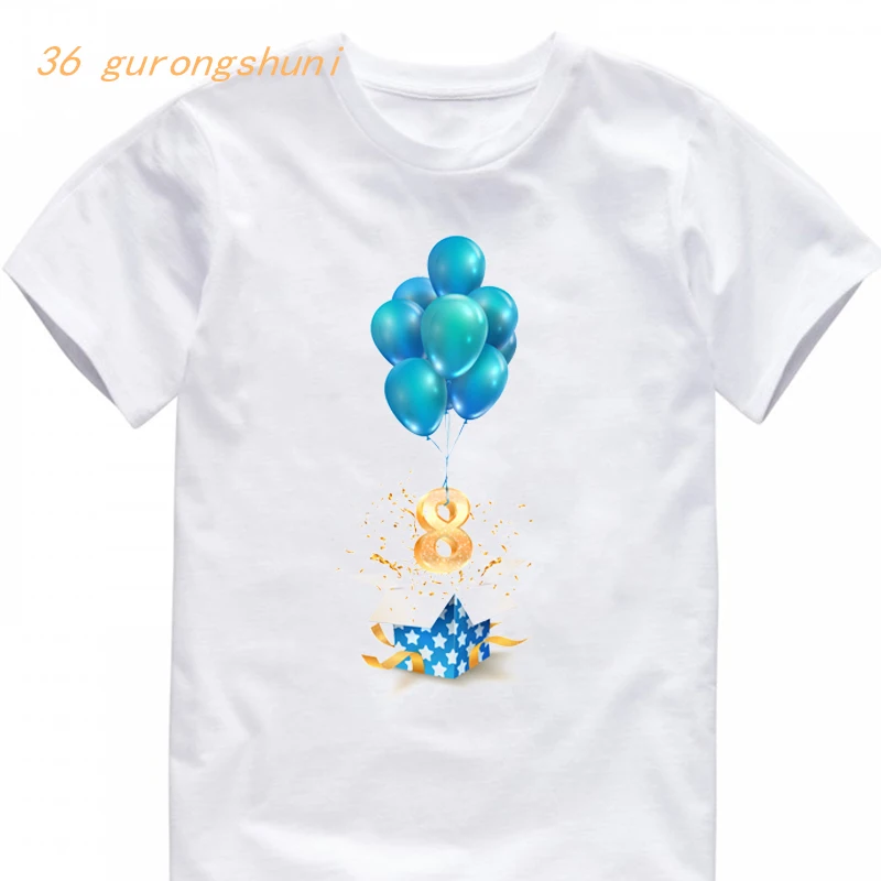 

Children Clothes T Shirt Boys Clothes 8 Years T Shirts Birthday Number 8 Anniversaty Kids Tshirt Kid Tops for Girls Shirts 8rd