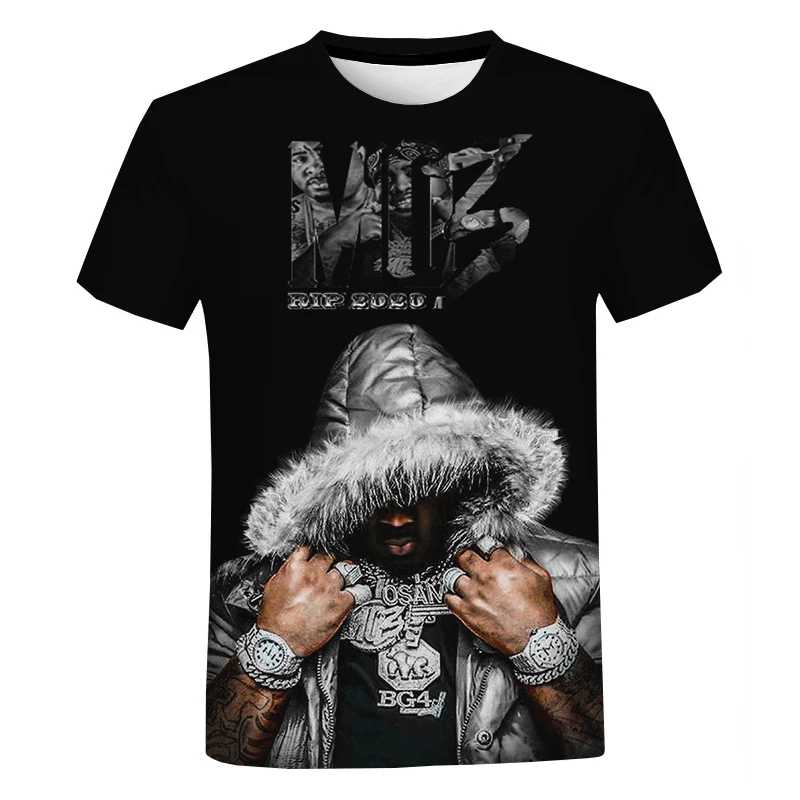 Unisex Hip Hop Rapper 3D impresso Mo3 camiseta, tops casuais de manga curta, streetwear grande, homens e mulheres, moda verão