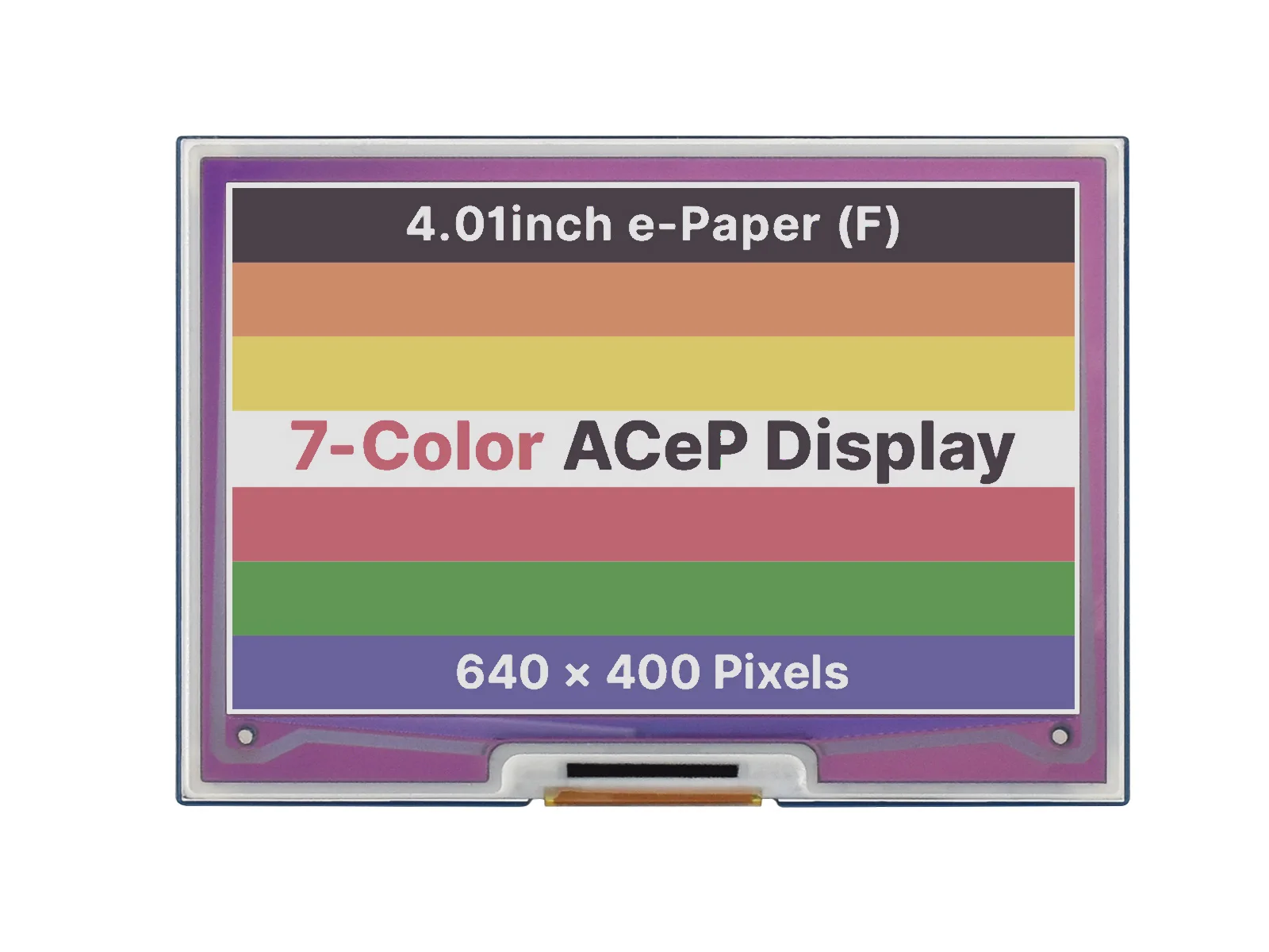 Waveshare 4.01inch Colorful E-Paper E-Ink Display HAT For Raspberry Pi, 640×400 Pixels, ACeP 7-Color, SPI Interface
